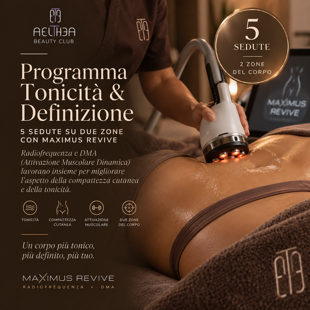 Programma Tonicità & Definizione – 5 Sedute Maximus Revive Aelthea Beauty Club Messina
